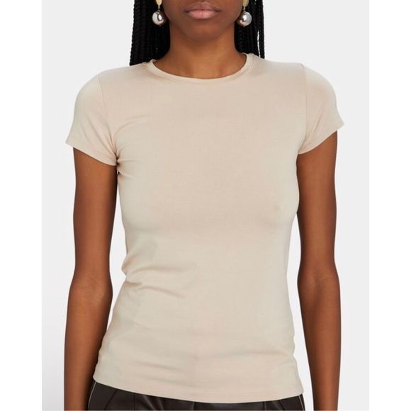 L'AGENCE Tops - L’Agence Ressi Crewneck Tee Beige Size S